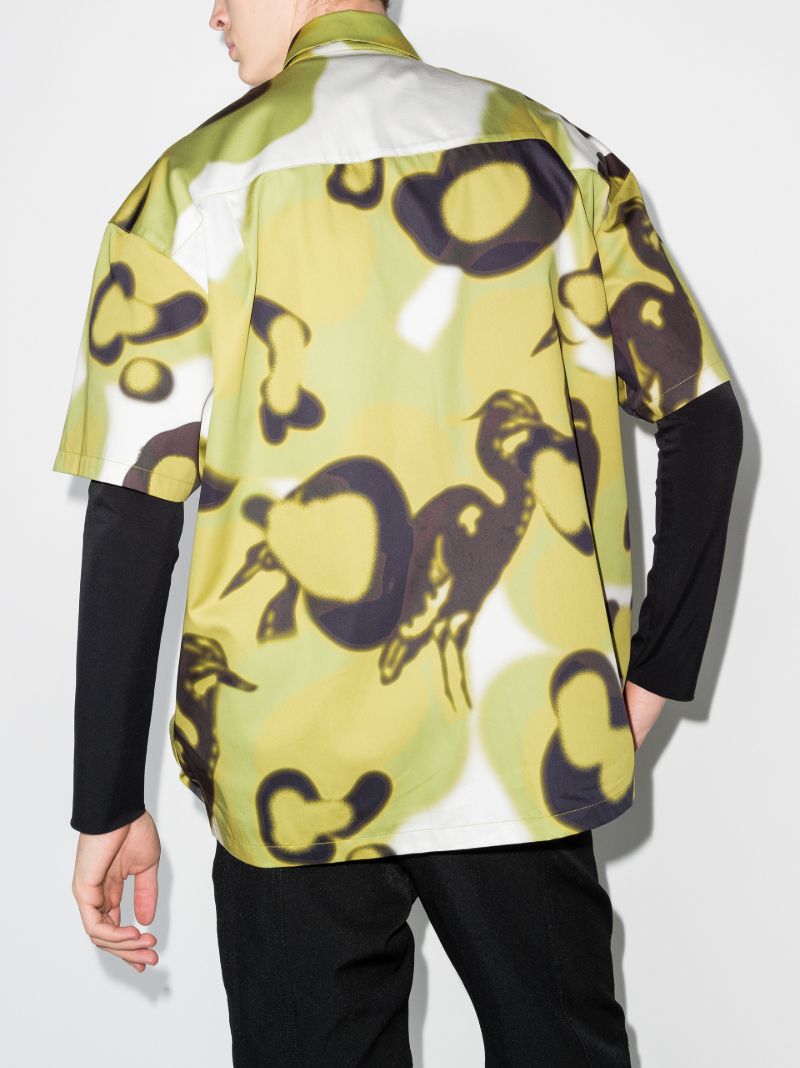 Camouflage Print Bowling Shirt