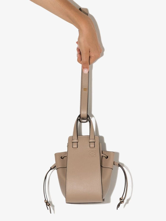 Beige Hammock Mini Leather Shoulder Bag