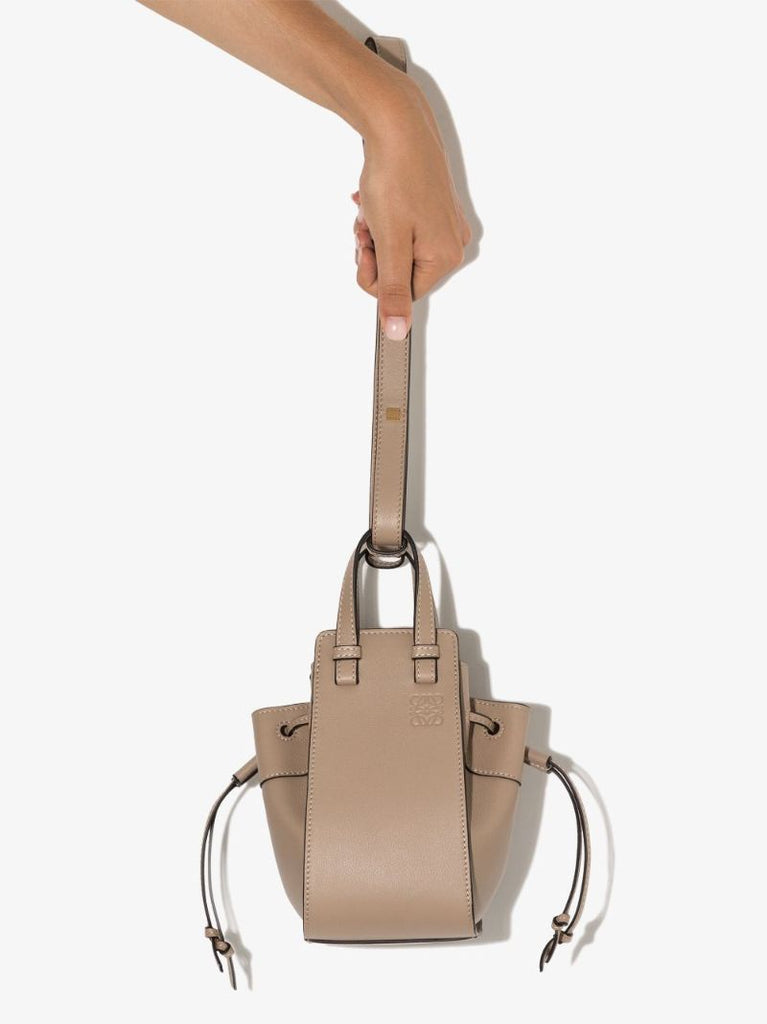 Beige Hammock Mini Leather Shoulder Bag