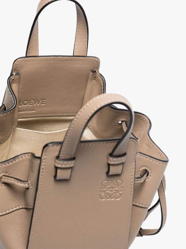 Beige Hammock Mini Leather Shoulder Bag