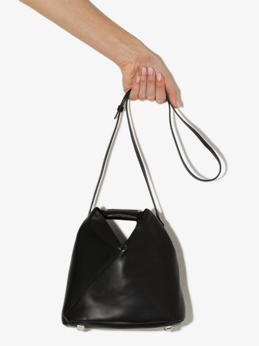 Black Japanese Faux Leather Cross Body Bag