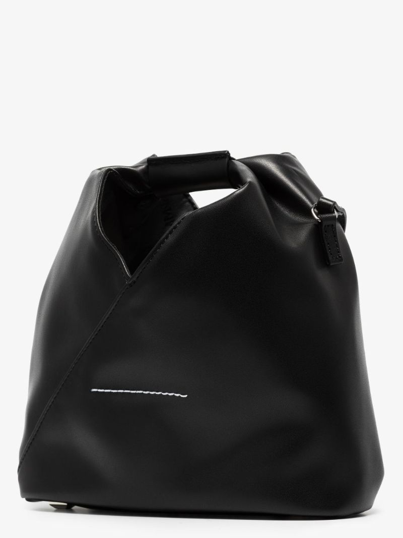 Black Japanese Faux Leather Cross Body Bag