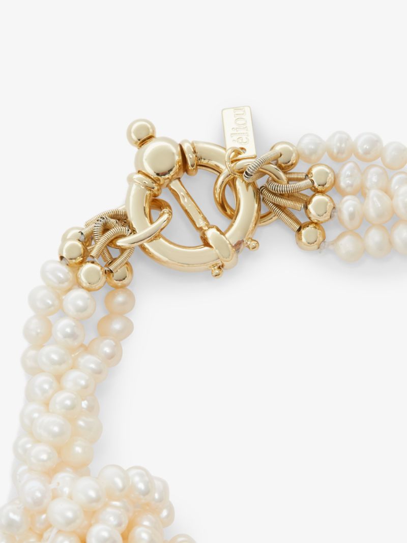 Gold-plated Gabriel Knotted Pearl Bracelet