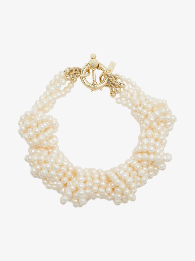 Gold-plated Gabriel Knotted Pearl Bracelet