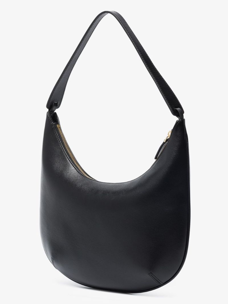 Black Manu Hobo Leather Shoulder Bag