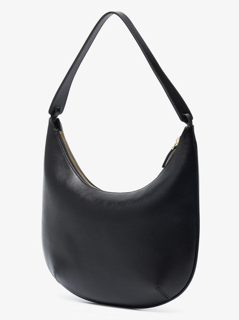 Black Manu Hobo Leather Shoulder Bag