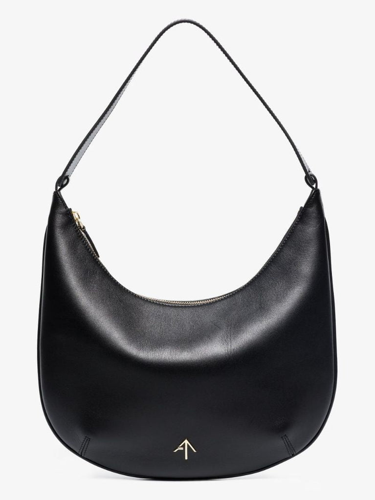 Black Manu Hobo Leather Shoulder Bag