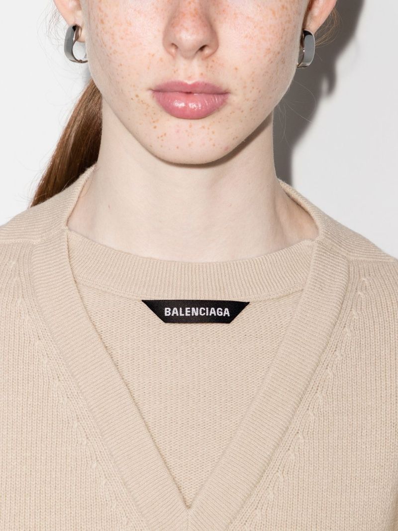V-neck Illusion Wool Sweater