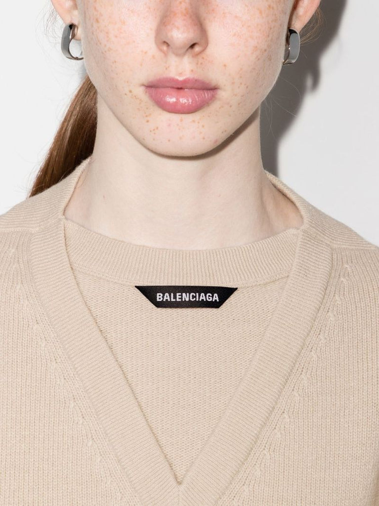 V-neck Illusion Wool Sweater