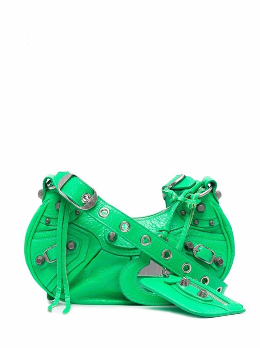 Green Le Cagole Xs Leather Shoulder Bag