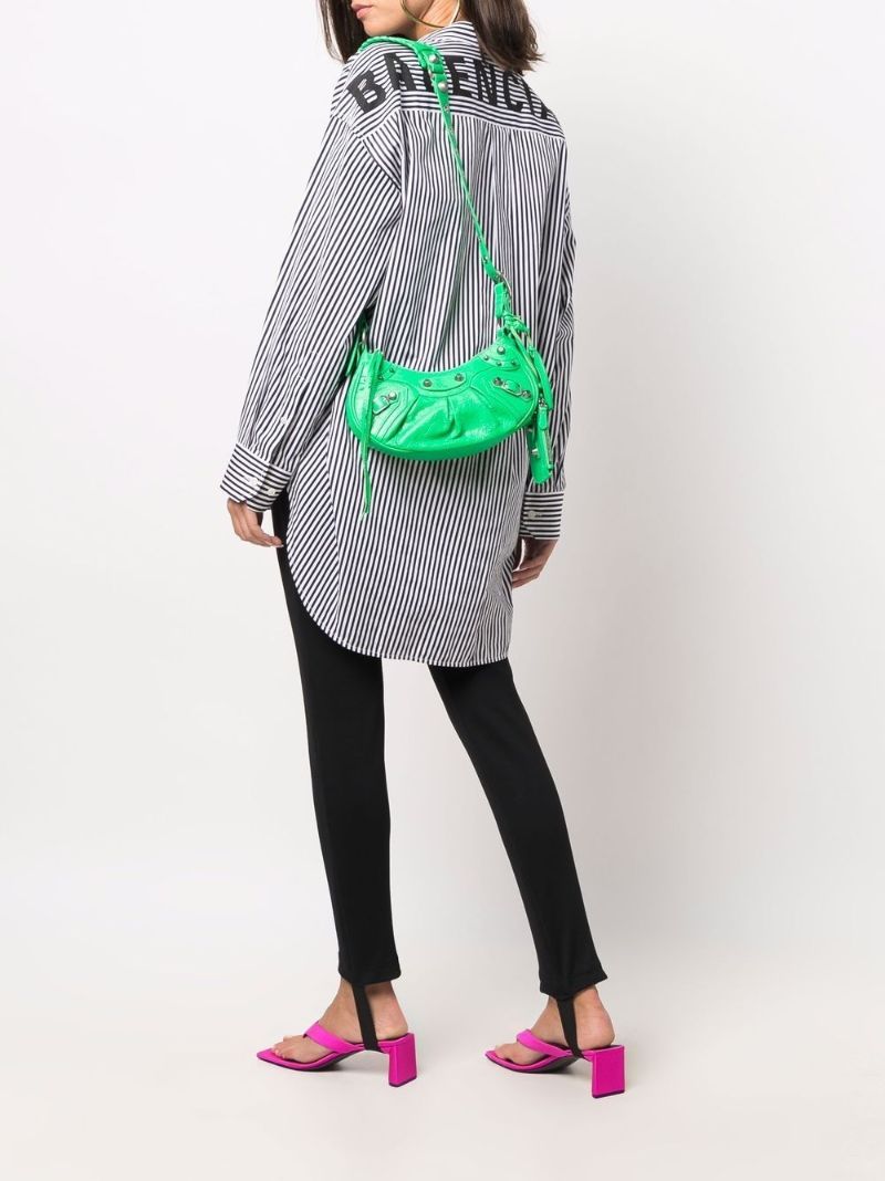 Green Le Cagole Xs Leather Shoulder Bag