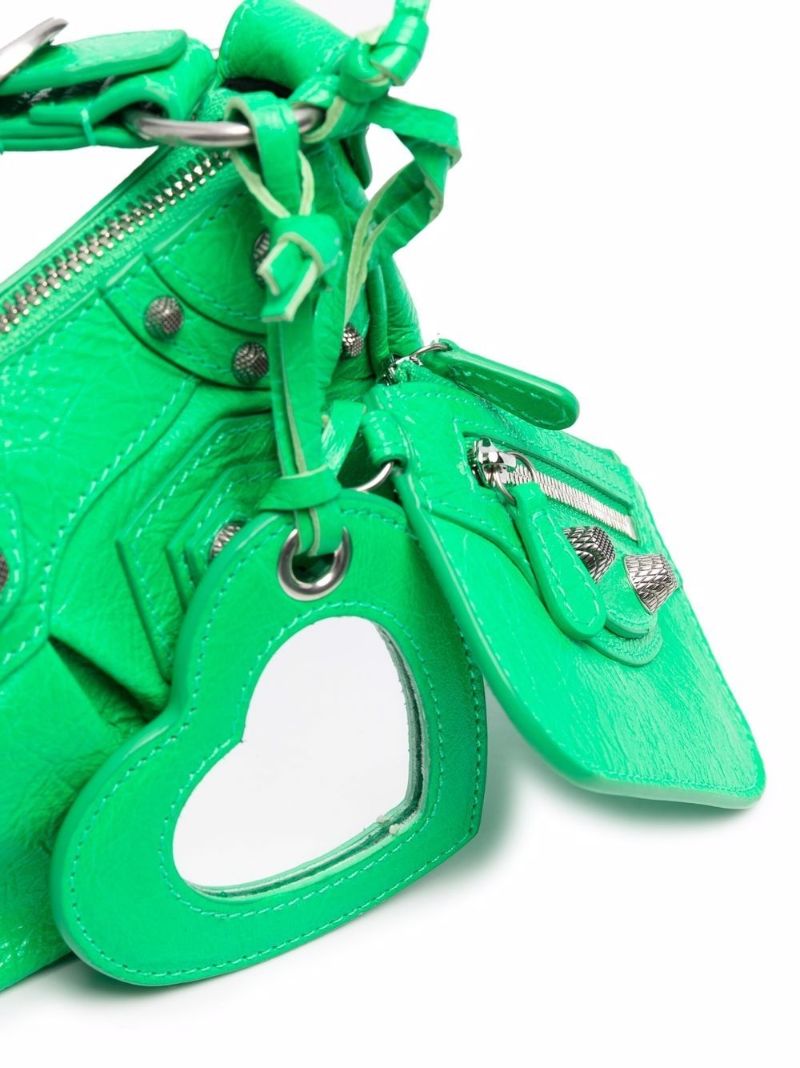 Green Le Cagole Xs Leather Shoulder Bag