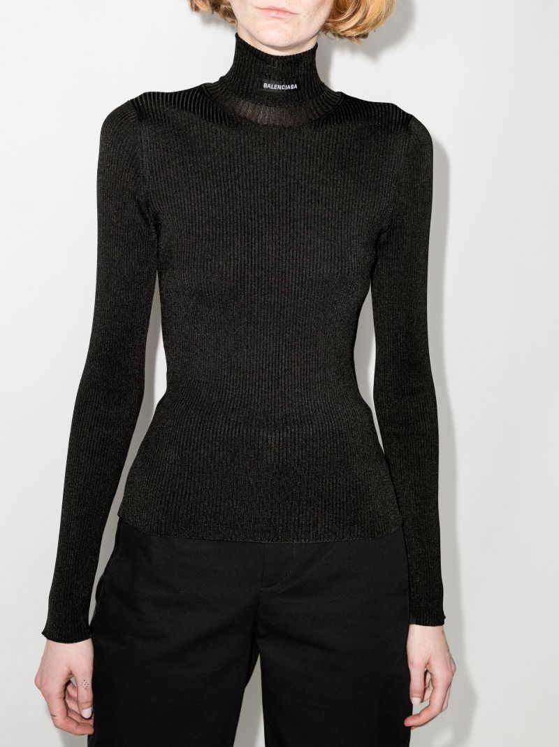 Turtleneck Rib Knit Top