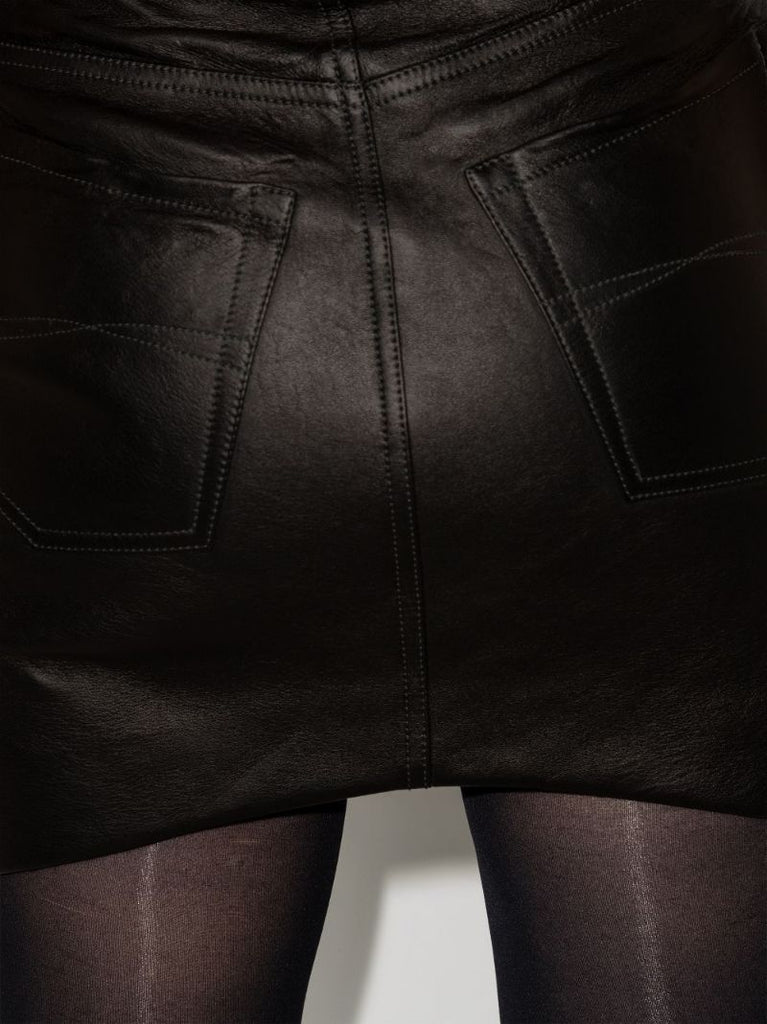 High Waist Leather Mini Skirt