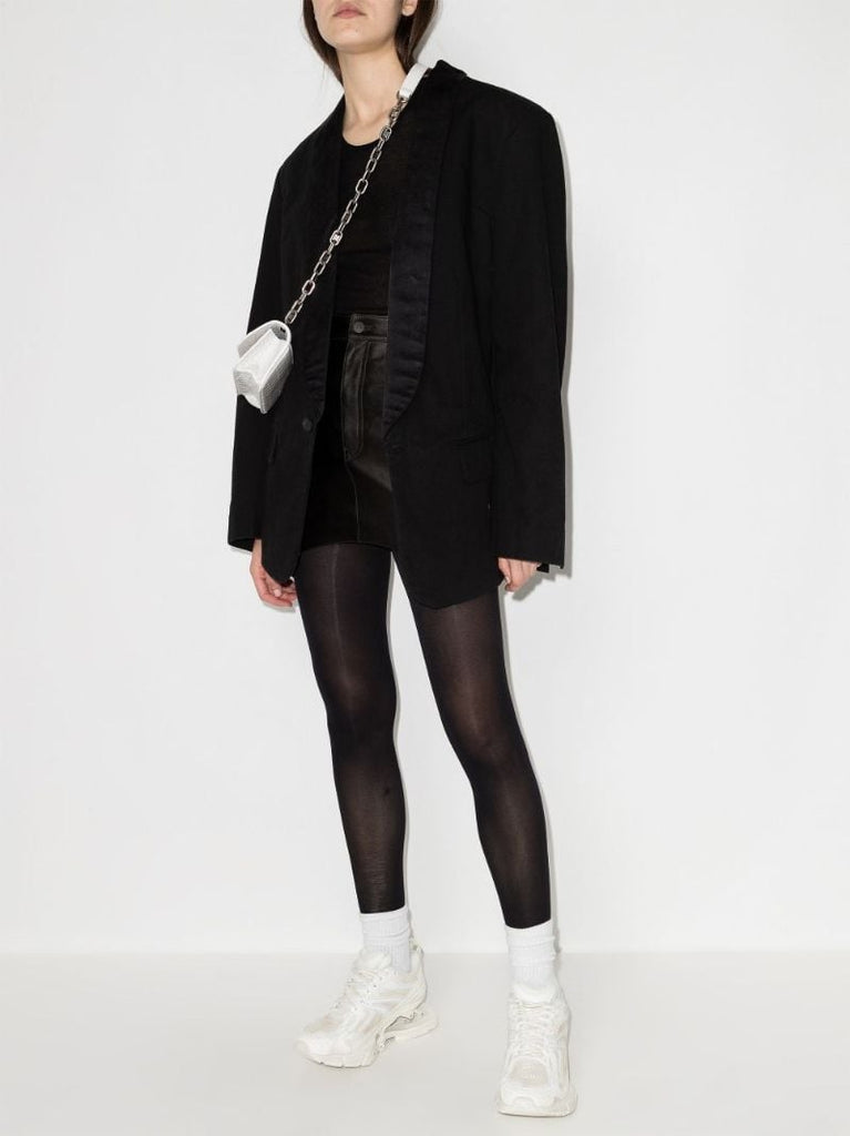 High Waist Leather Mini Skirt