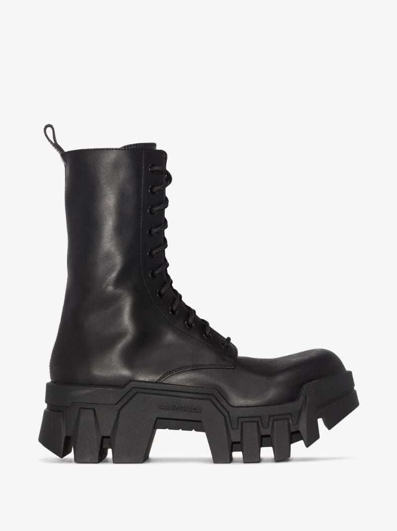 Black Bulldozer Leather Boots