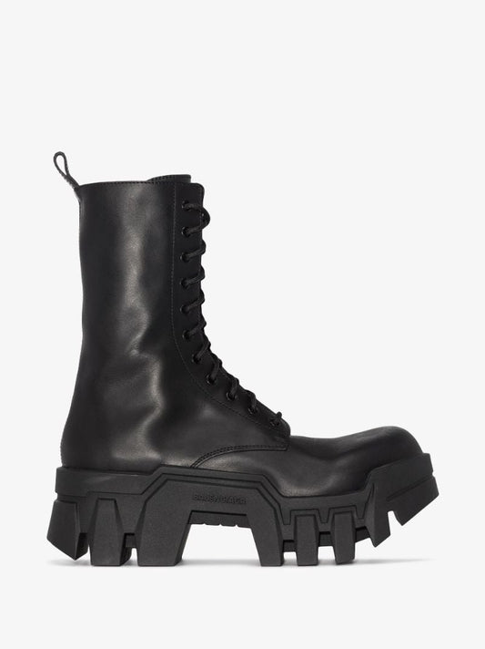 Black Bulldozer Leather Boots
