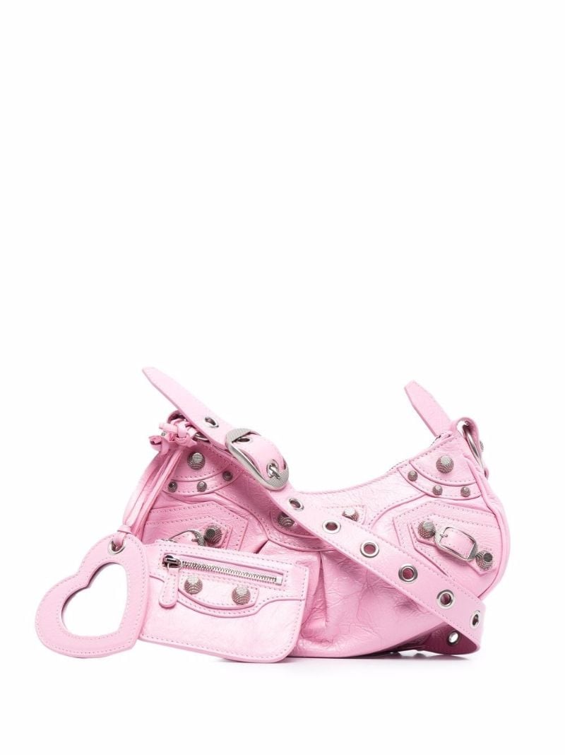 Pink Le Cagole Mini Leather Shoulder Bag