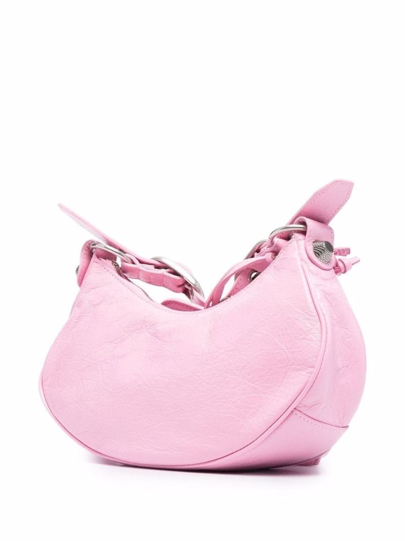 Pink Le Cagole Mini Leather Shoulder Bag