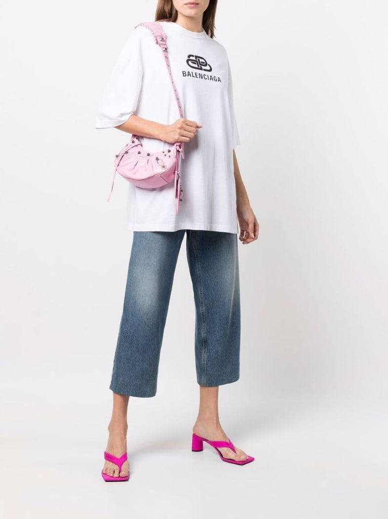 Pink Le Cagole Mini Leather Shoulder Bag