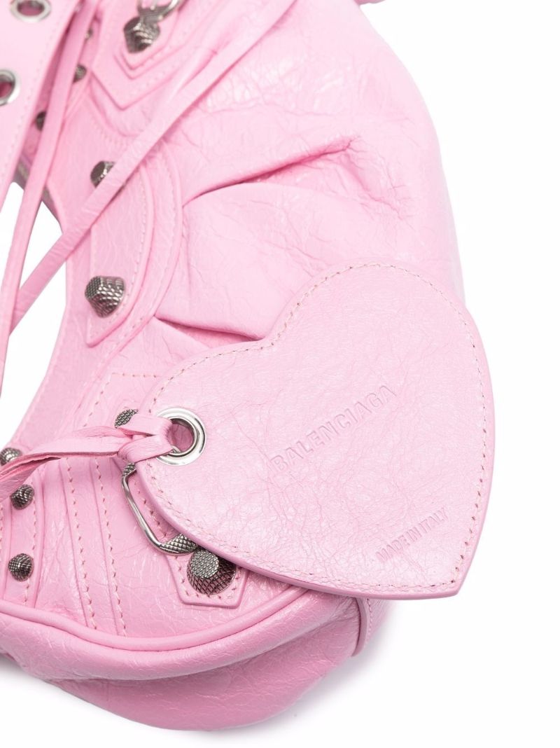 Pink Le Cagole Mini Leather Shoulder Bag