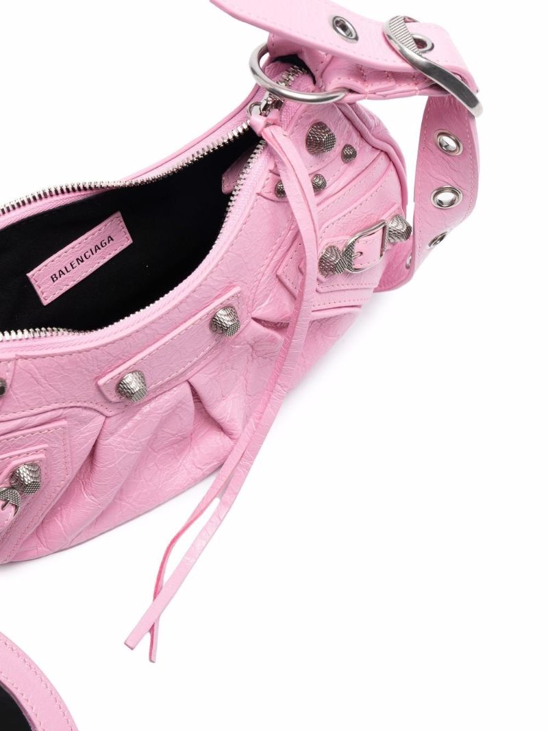 Pink Le Cagole Mini Leather Shoulder Bag