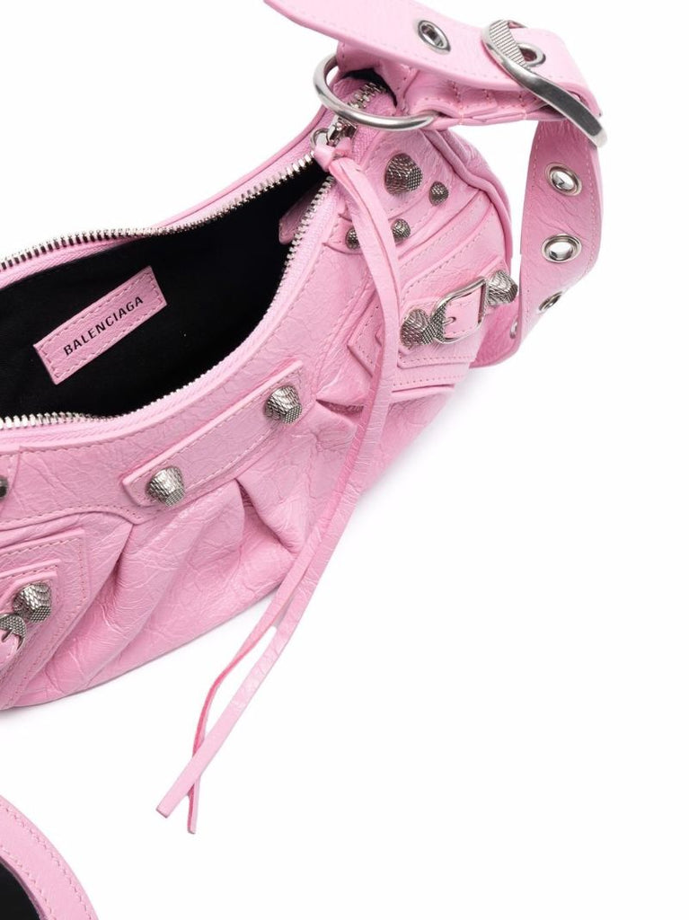 Pink Le Cagole Mini Leather Shoulder Bag