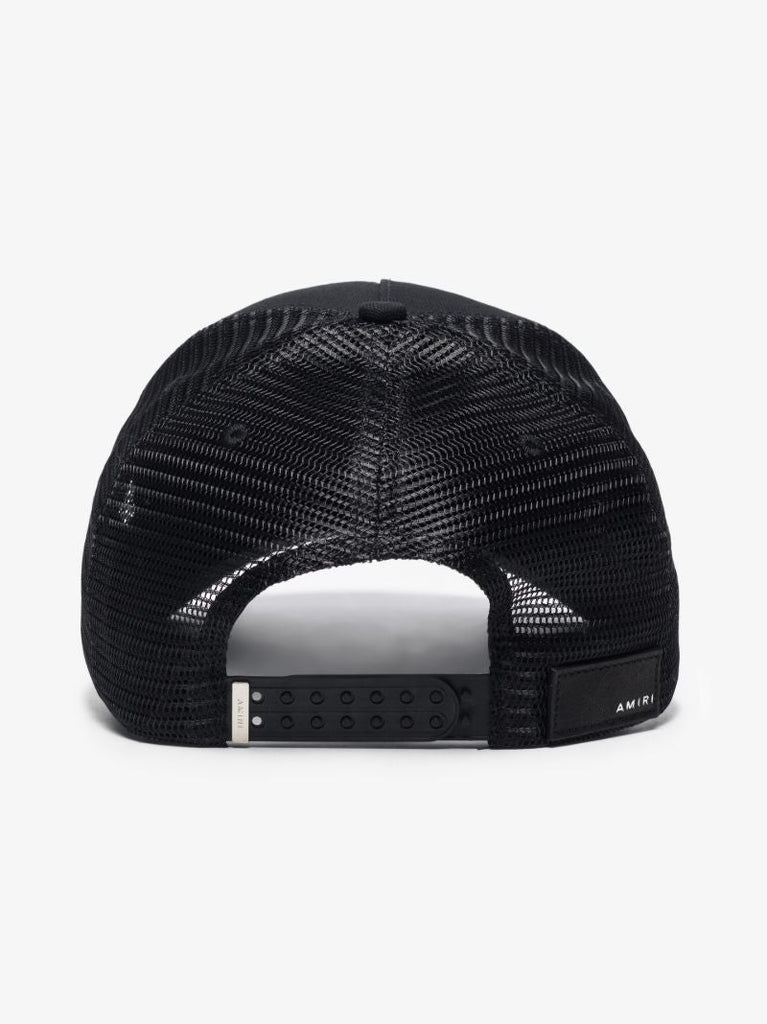 Black Embroidered Cherub Trucker Cap