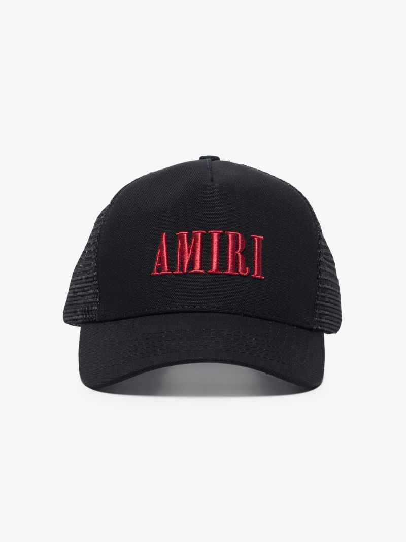 Black Embroidered Logo Trucker Cap
