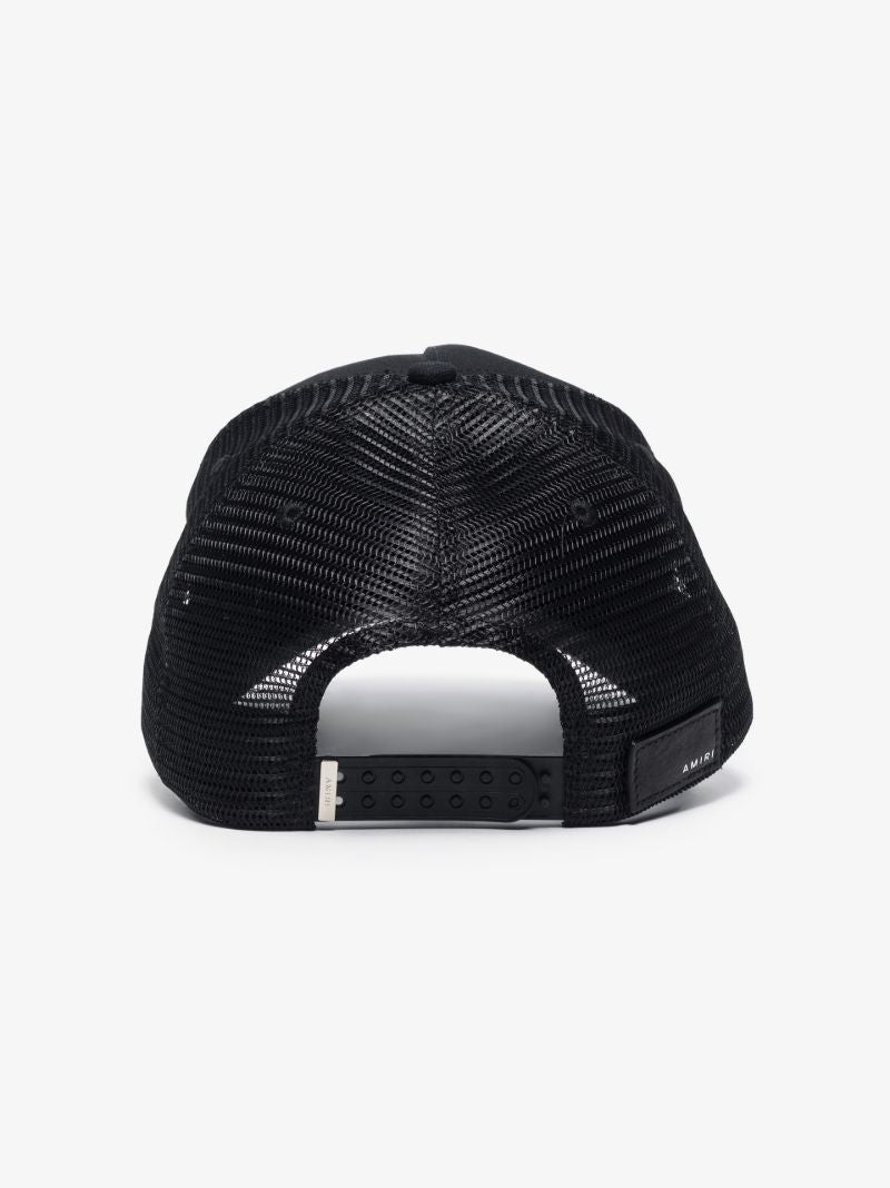Black Embroidered Logo Trucker Cap
