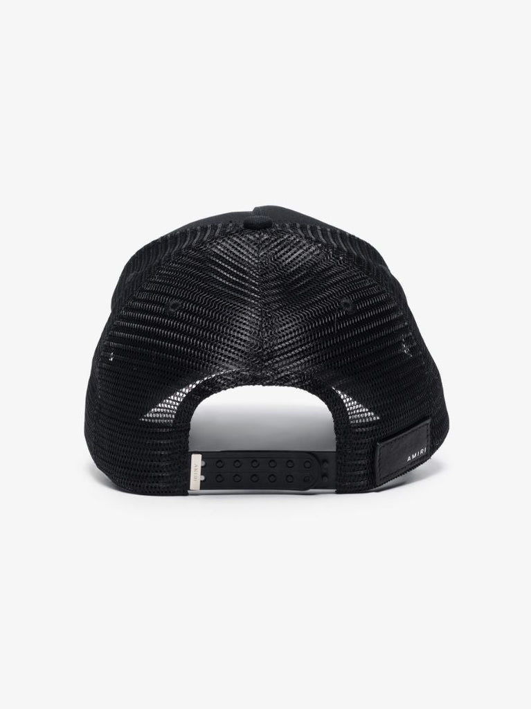 Black Embroidered Logo Trucker Cap