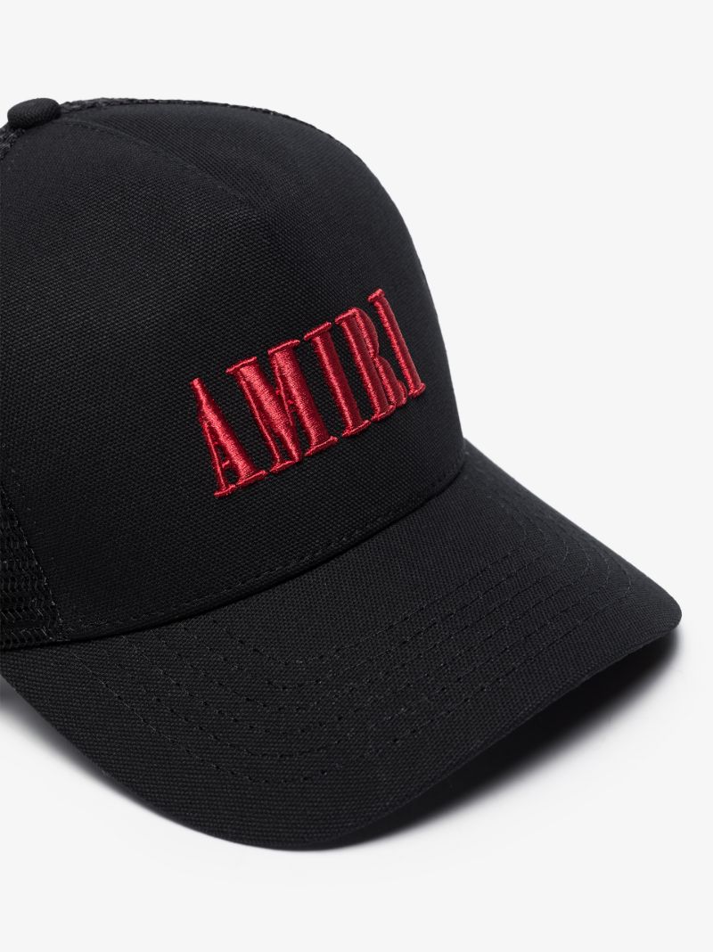 Black Embroidered Logo Trucker Cap