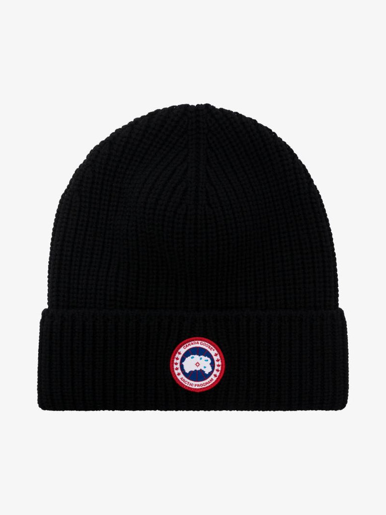 Black Arctic Disc Wool Beanie Hat