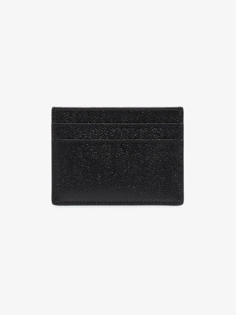 Black Plate Logo Leather Card Holder