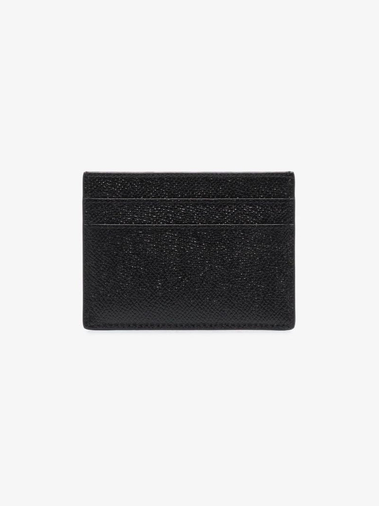 Black Plate Logo Leather Card Holder