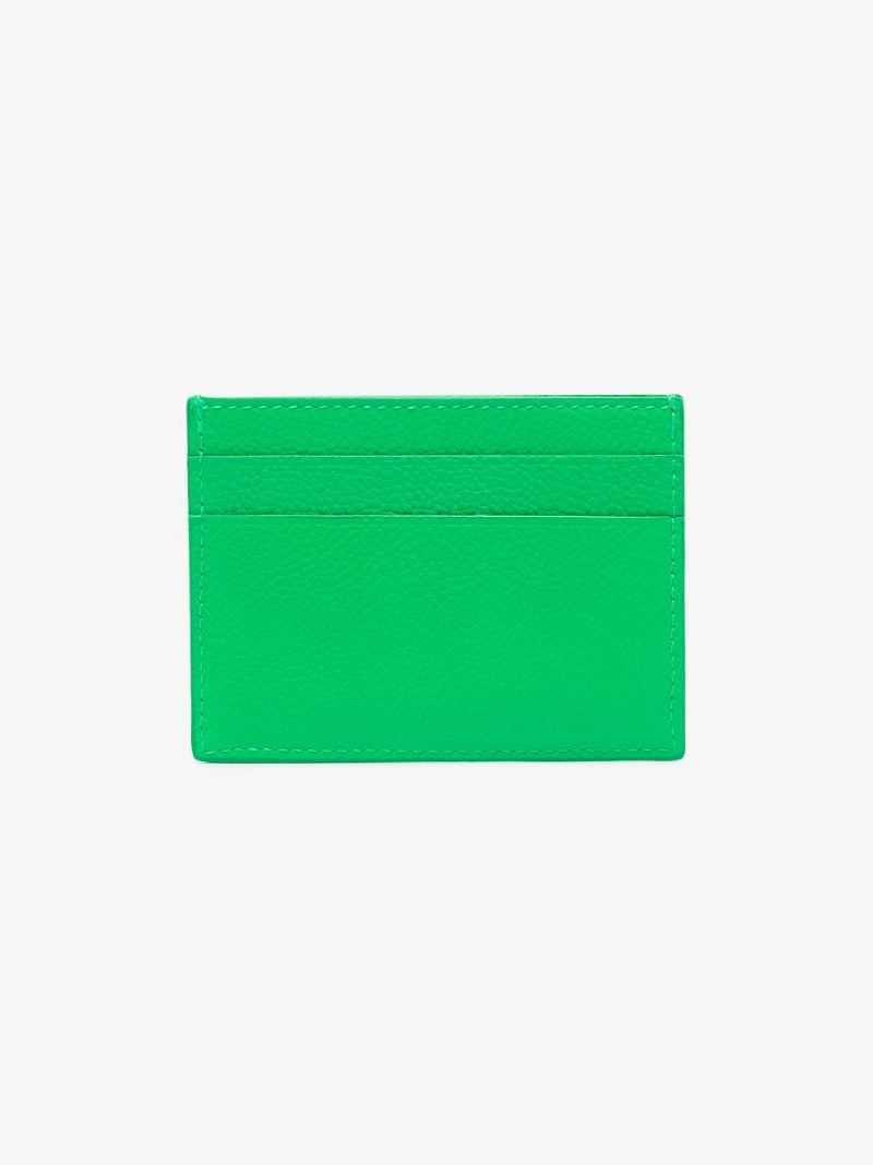 Green Logo Leather Card Holder