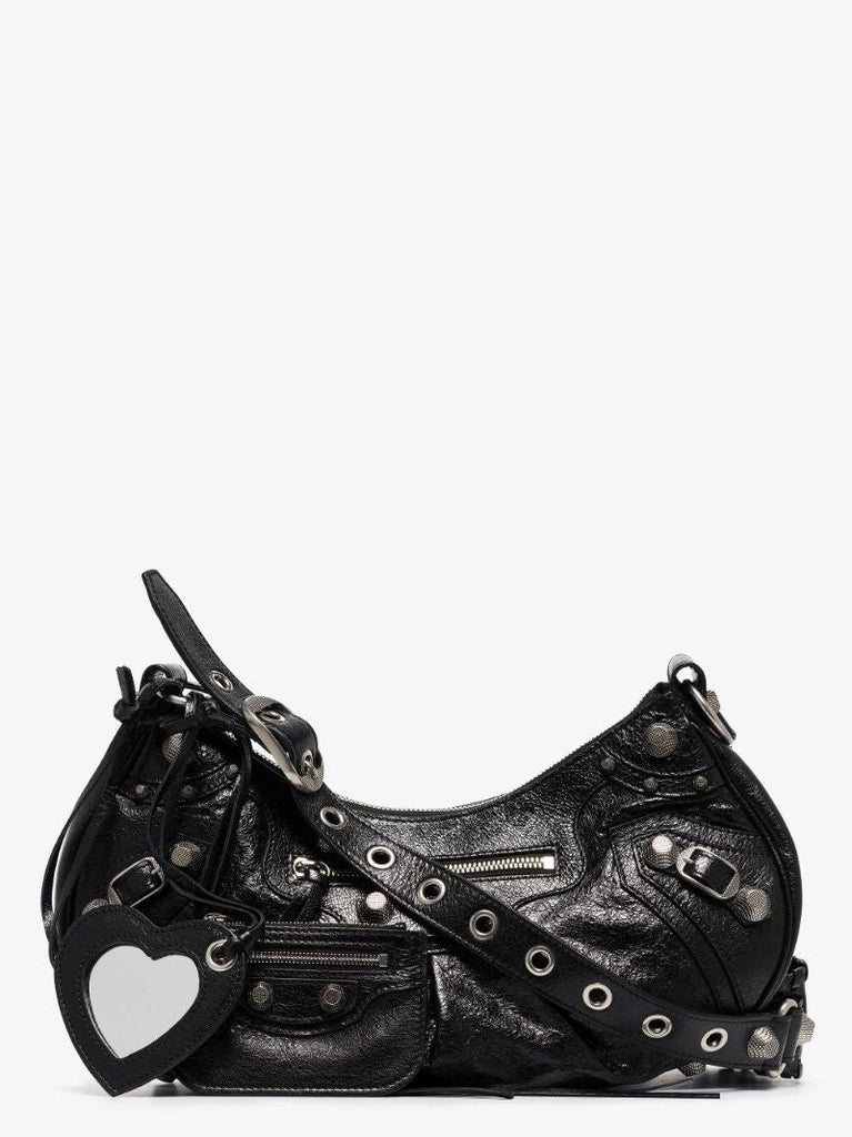Black Le Cagole Small Leather Shoulder Bag