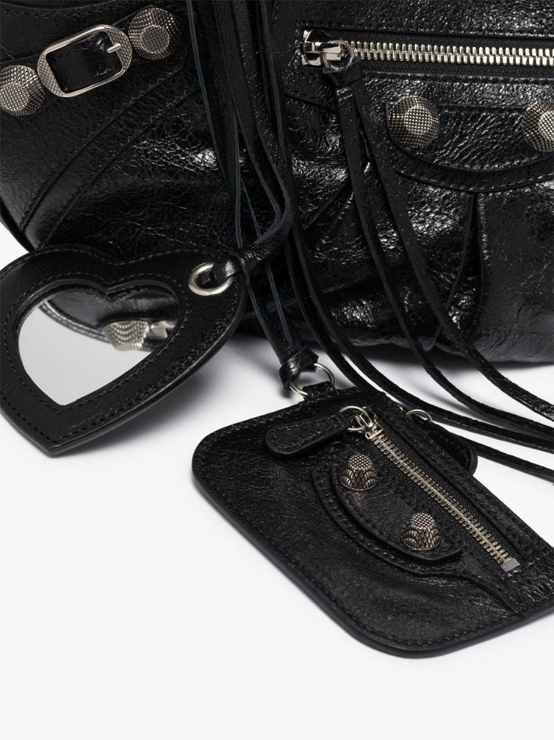 Black Le Cagole Small Leather Shoulder Bag