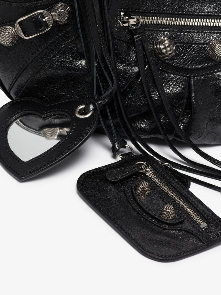 Black Le Cagole Small Leather Shoulder Bag