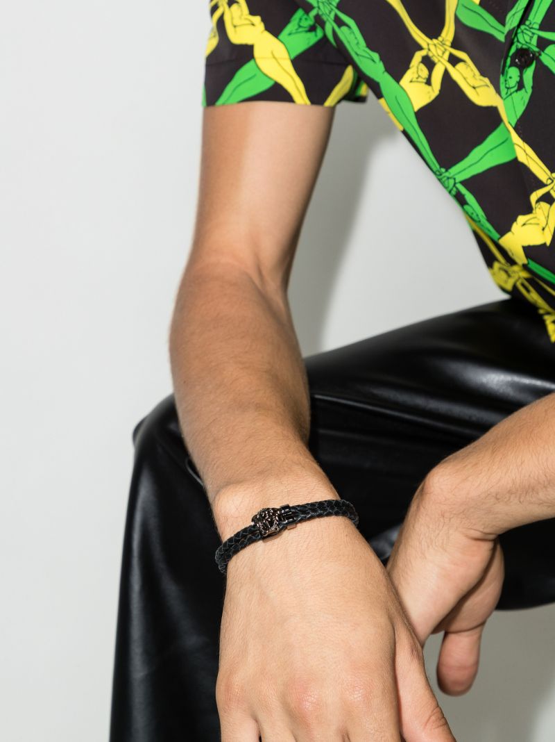 Black Medusa Leather Bracelet