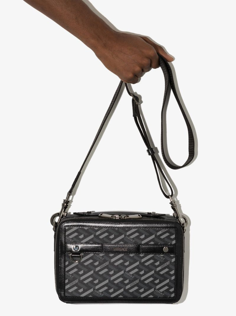Black La Greca Signature Messenger Bag