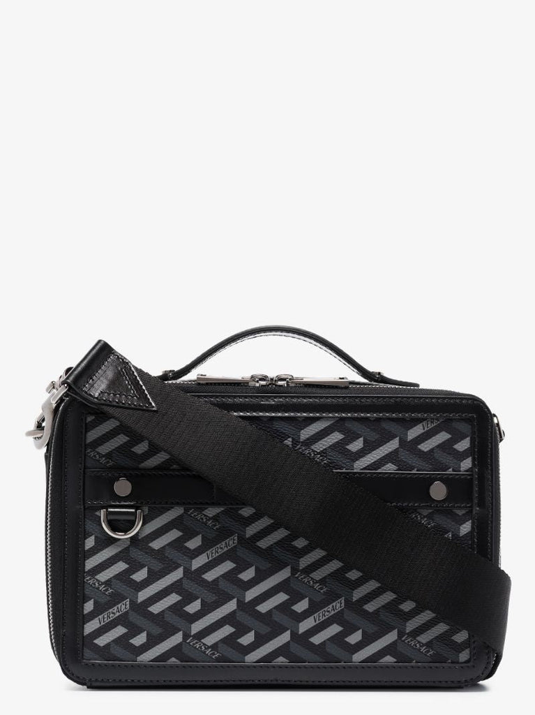 Black La Greca Signature Messenger Bag