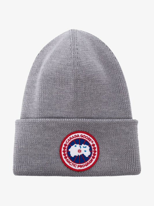 Grey Arctic Disc Wool Beanie Hat