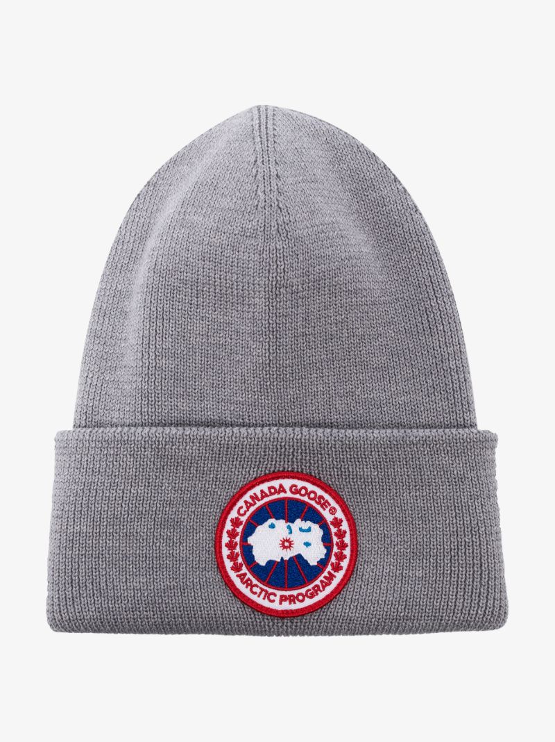 Grey Arctic Disc Wool Beanie Hat