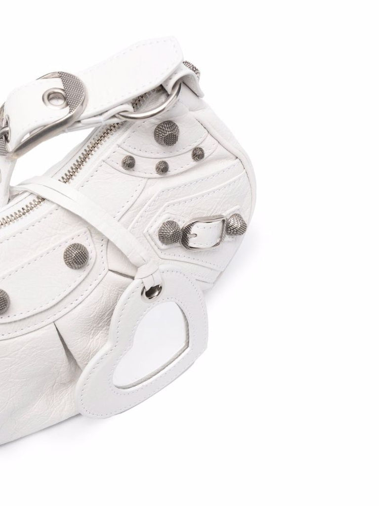 White Le Cagole Mini Leather Shoulder Bag