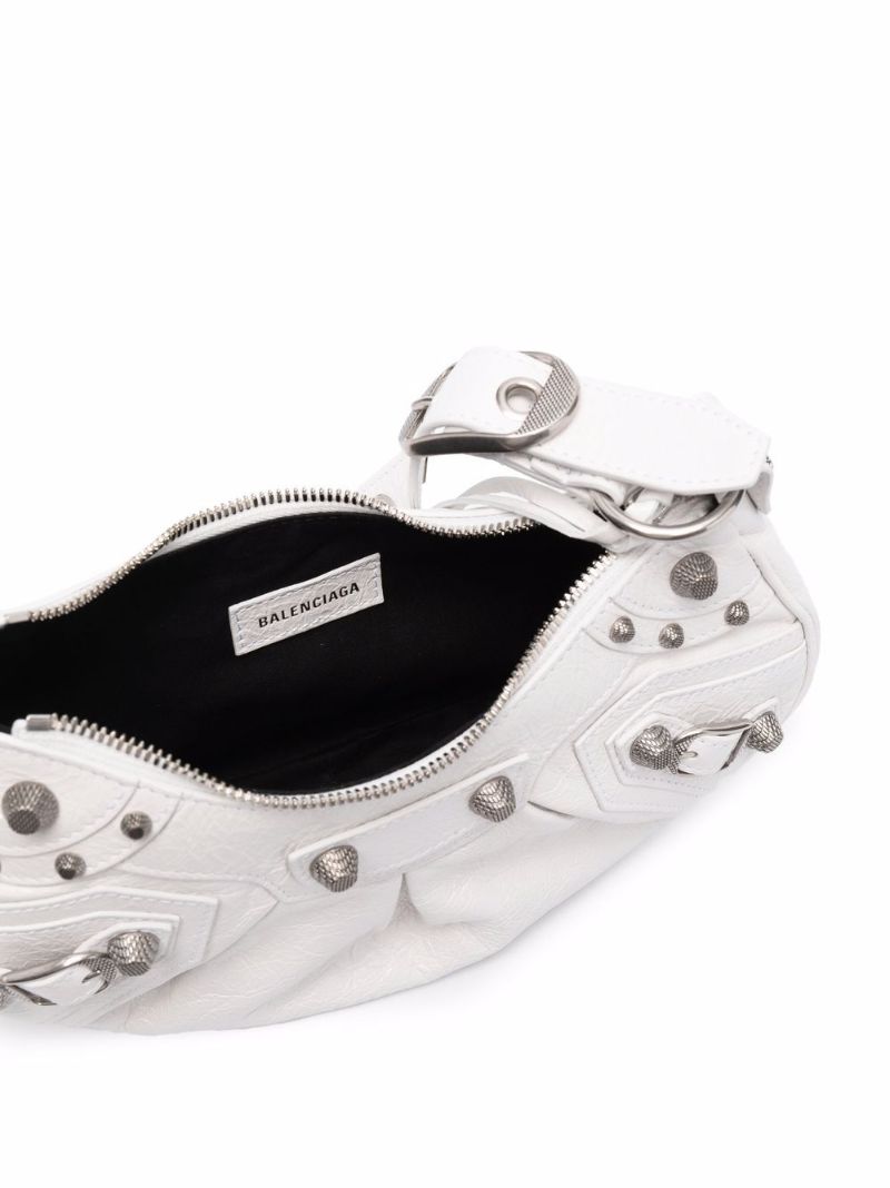 White Le Cagole Mini Leather Shoulder Bag