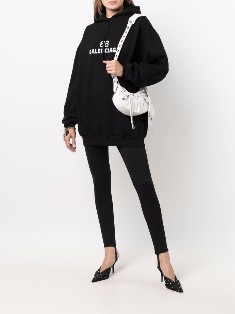 White Le Cagole Mini Leather Shoulder Bag