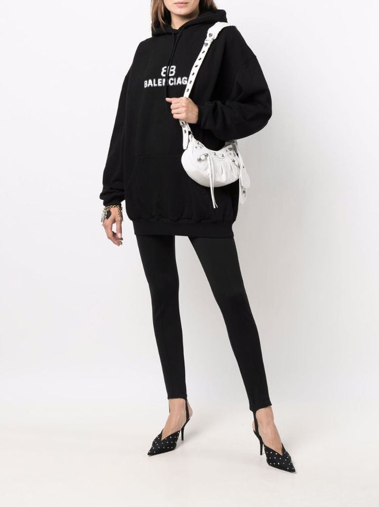White Le Cagole Mini Leather Shoulder Bag