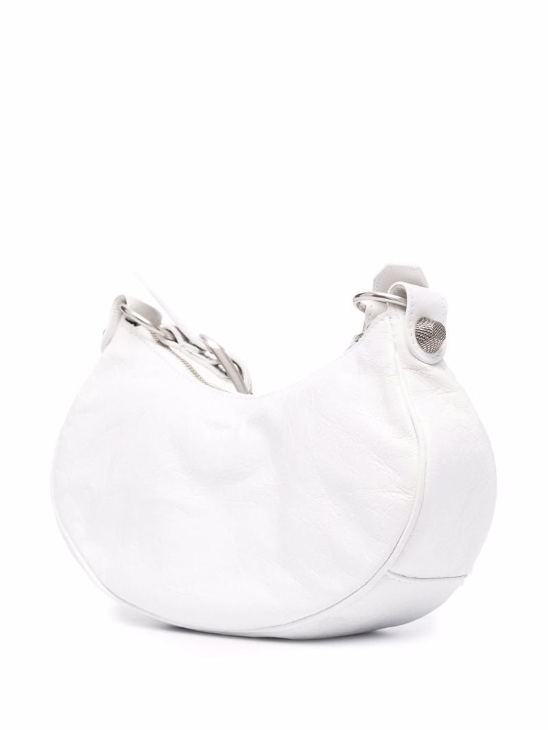 White Le Cagole Mini Leather Shoulder Bag