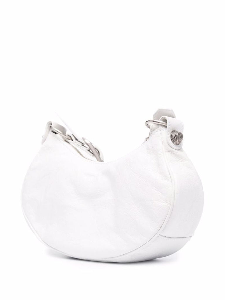 White Le Cagole Mini Leather Shoulder Bag